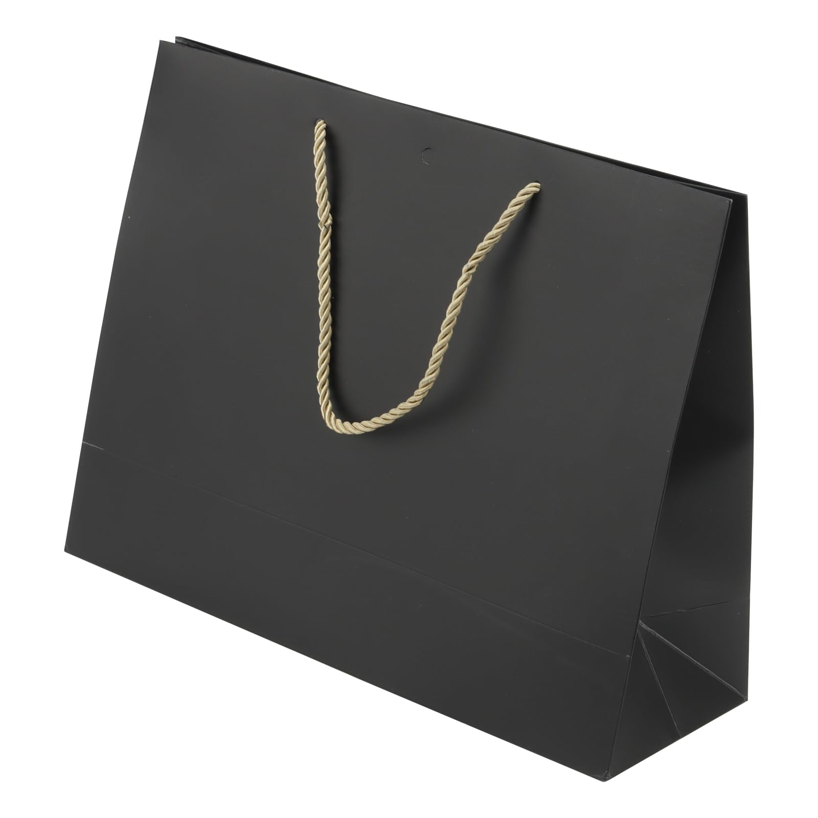 JIAYUET 30 bolsas de regalo negras, bolsas de regalo medianas de lujo con cinta dorada para fiesta de cumpleaños, boda, festival, 32 x 25 x 11 cm