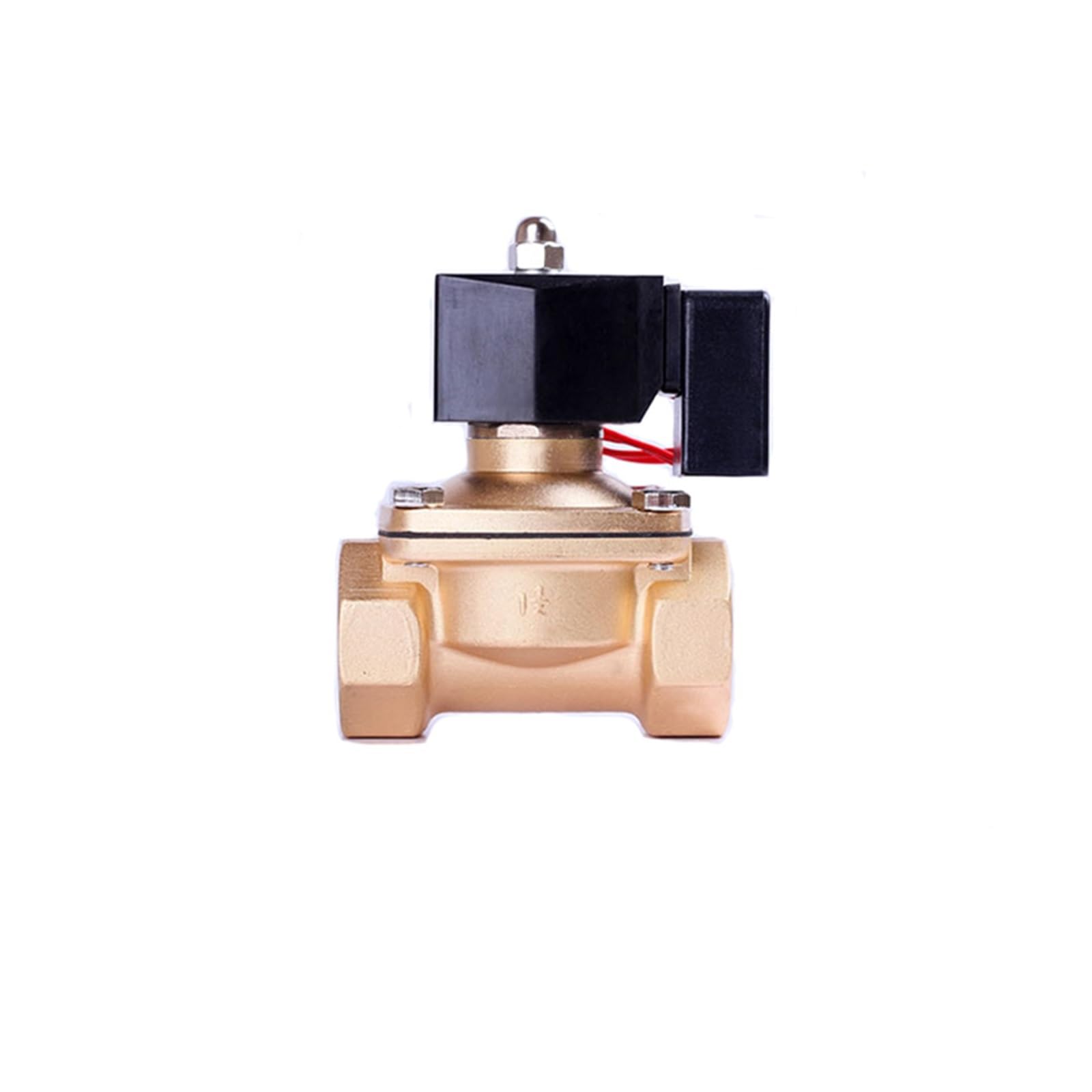 IPNDKBFL Brass Electric Air 24v 12v Solenoid Valve Normally Closed 2inch DN50 HIgh Temperature 1Pcs(Npt-240vac,2W-50 NBR)