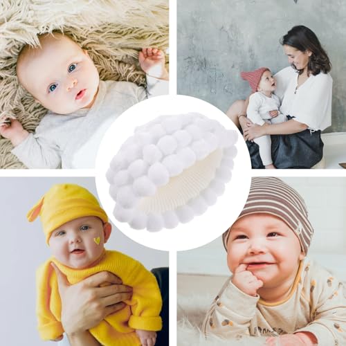 Gorro de lana blanco PRETYZOOM para niños de 46-50cm con diseño de peluca 6