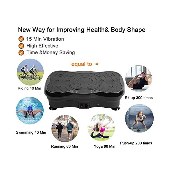 eHUPOO Vibration Plate Exercise Machine,Whole Body Vibration Platform Machine for Weight Loss,Shaping,Toning.Vibrating Weight Loss Home Gym Fitness Workout Equipment with Resistance Bands.Black