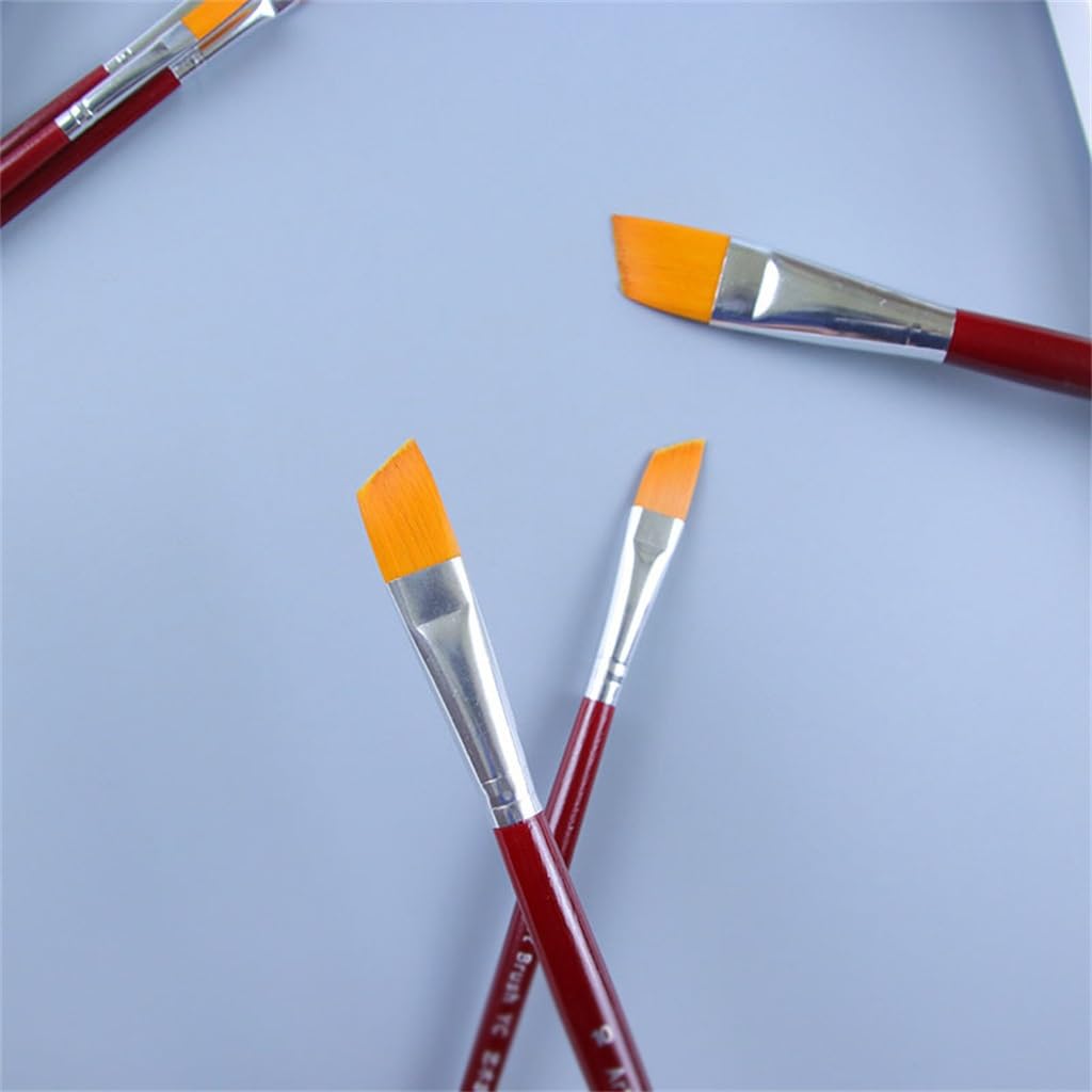 Pincel Oblicuo de Nailon, Conjunto único, Pincel acrílico for Pintura de Acuarela, Pincel de Aceite con Cabeza Oblicua Gouache