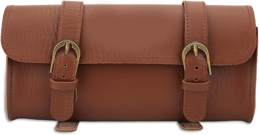 Socobeta Leather Bag Handlebar 25x15x8 B Retro Artificial Leather Front Frame Bag Pouch Cycling Accessory