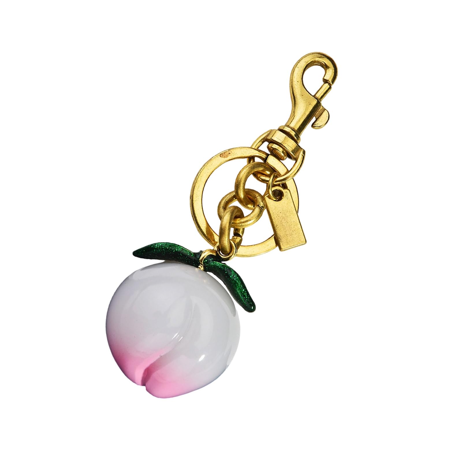 APGLSXY Compact Peach Shaped Keyring Decorative Charm Bag Hanging Pendant Keychain for Purse Backpack Keys Organiser Peach Keyring