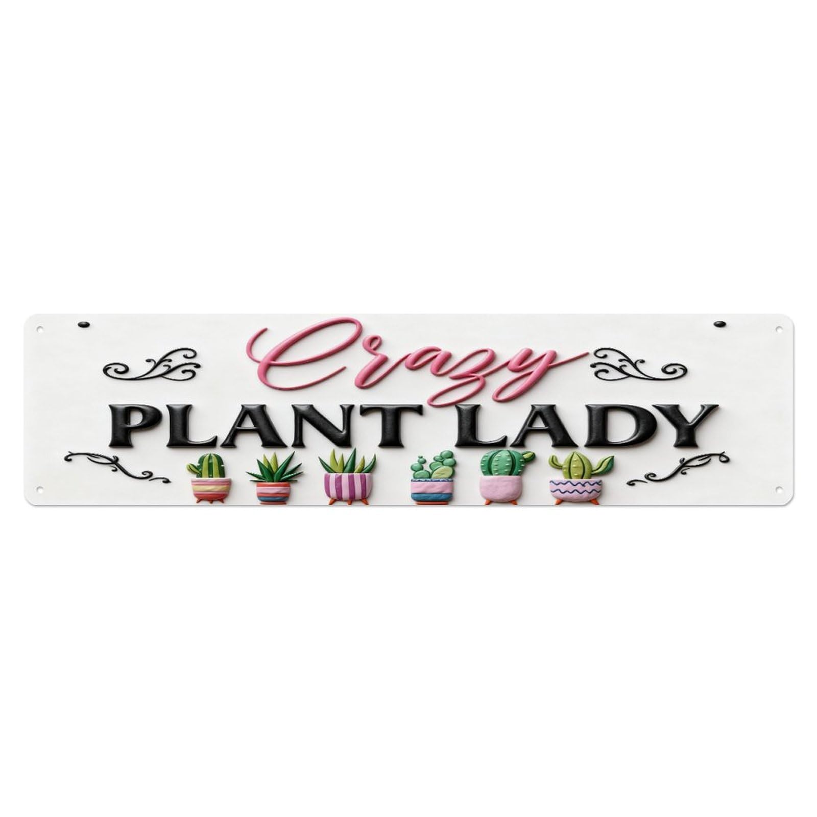 Crazy Plant Lady Pattern Metal Tin Sign Plaque