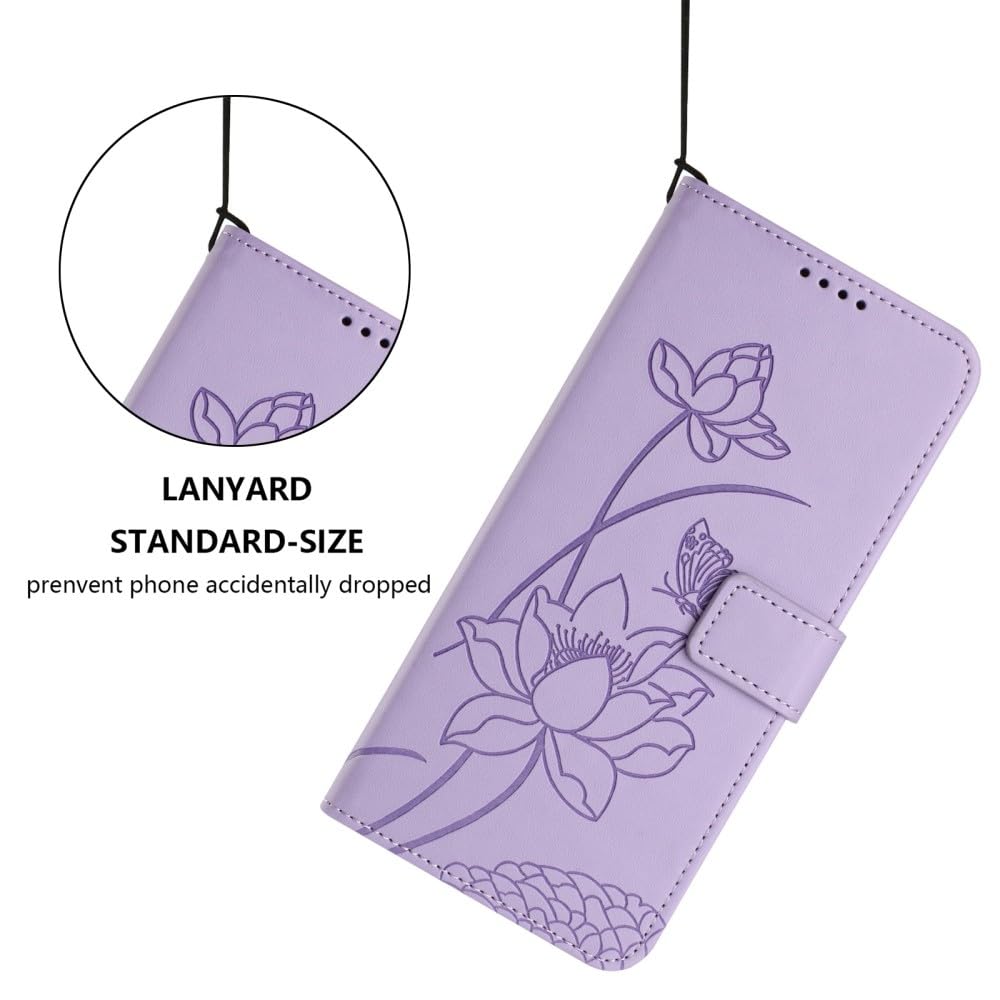 Generic Étui compatible avec iPhone 6 Plus / 6S Plus / 7 Plus / 8 Plus (couleur : violet) Étui portefeuille à rabat en cuir motif fleur papillon