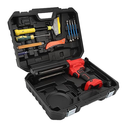Cordless Caulking Gun Set,Caulk Adhesive Gun Kit with LED Light for Sealing,6 Level Speed 800N Thrust