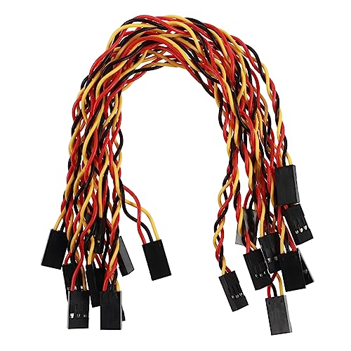 BRIGHTFUFU 10pcs 3 Pin 20cm Rainbow Cable Female to Female Connectors Wire Crimp Terminals for Breadboard Jumper Wire