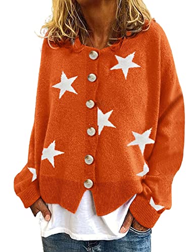 Women's Trendy Daisy Florar Ribbed Knit Cardigan Button Down Loose Cute Pattern Crop Jacquard Sweater Coat