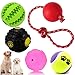 Pelotas de Juguete para Perros 5PCS/SET Bolas Juguetes Interactivos para Perro, Pelota Dental para Perro Pelota con Cuerda Pelota de Alimentación Tenis, Juego de Ejercicio Pelota de Entrenamiento