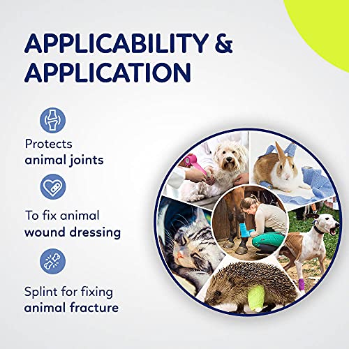 WePet-Pet-Wrap-Self-Adhesive-Non-Woven-Bandage-Emergency-Cohesive-Gauze-for-Dogs-Cats-Horse-Birds-Wounds-Wrist-Healing-Ankle-Sprain-2-Inch-12-Rolls