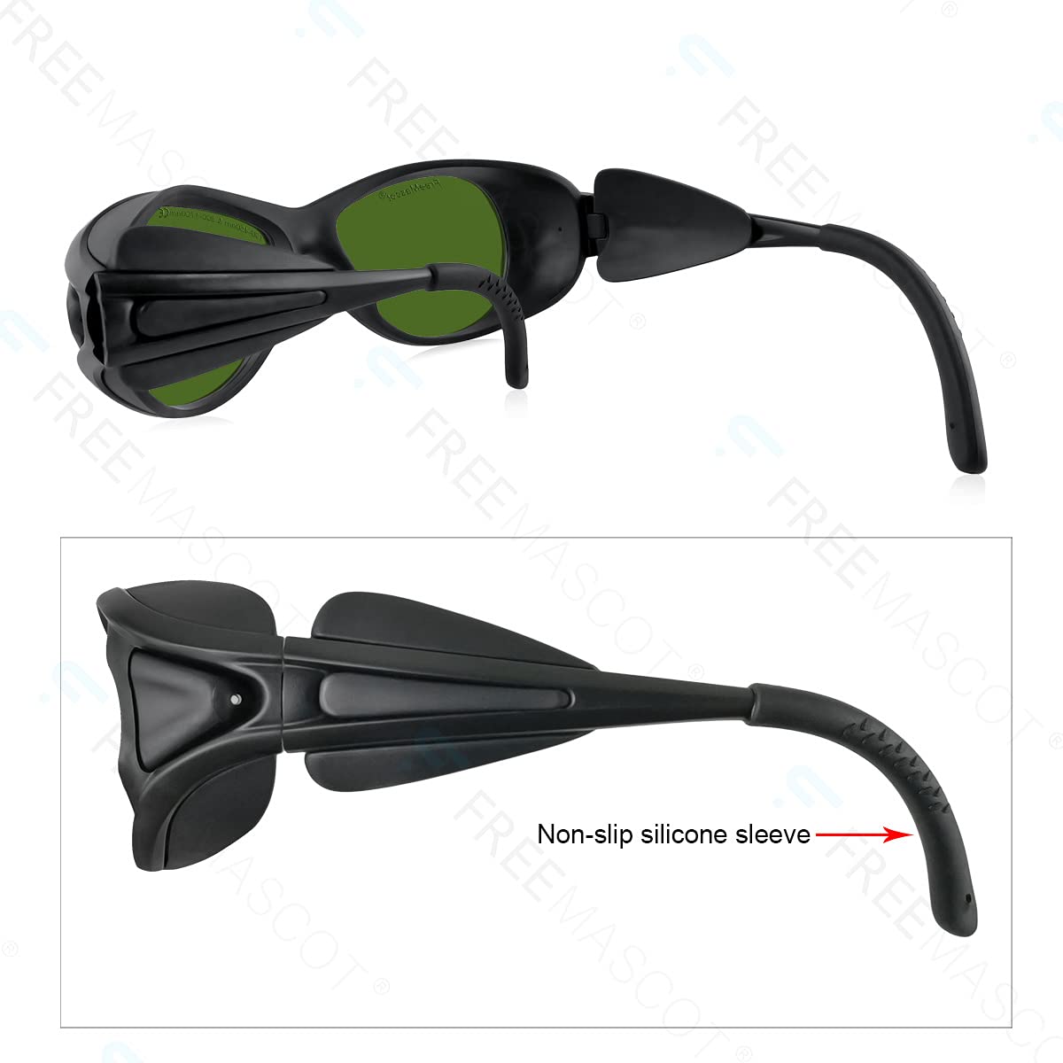 Profesjonalne okulary ochronne OD 6+ 190 nm-450 nm/800 nm - 1700 nm Profesjonalne okulary ochronne do lasera 405nm, 450nm, 808nm 980nm, 1064nm, 1080nm, laser 1100nm (rama 2)