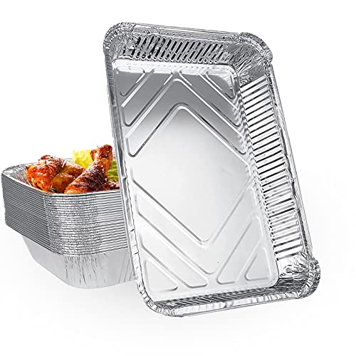 SENENQU 30 Stück Grill Aluschalen Groß 2200ML, Grillschalen Aluminium 31,5 x 21 x 5 CM, Einweg Aluminiumfolie Schalen Für Barbecue Das Kochen Grillen Küche Restaurierung