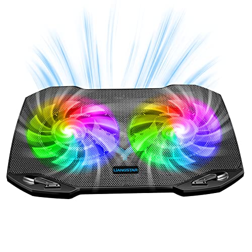 Laptop Cooling Pad, Gaming Laptop Cooler with 2 Quiet Big Fans, RGB 7 Color Light Change, Portable USB Laptop Stand 11 to 15.6 Inch, Slim and Easy Carry Working Study Outdoor Travel, 2022