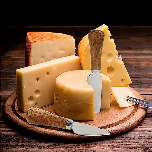 Guojanfon 6 Piece Cheese Knives Set with Wooden Handle, Mini Steel Stainless Cheese Knife Set for Charcuterie anCheese Spread, Perfect for Cheese Slicer and Butter Cutter - Image 4