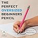 Ticonderoga My First Tri-Write Wood-Cased Pencils with Sharpener, Pre-Sharpened, 2 HB, With Erasers, Neon Colors, 2 Count, 6 Packs