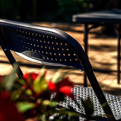 hjh OFFICE Klappstuhl bis 250kg belastbar TUDELA XXL PRO Campingstuhl klappbar, Indoor- und Outdoor Faltstuhl, Schwarz