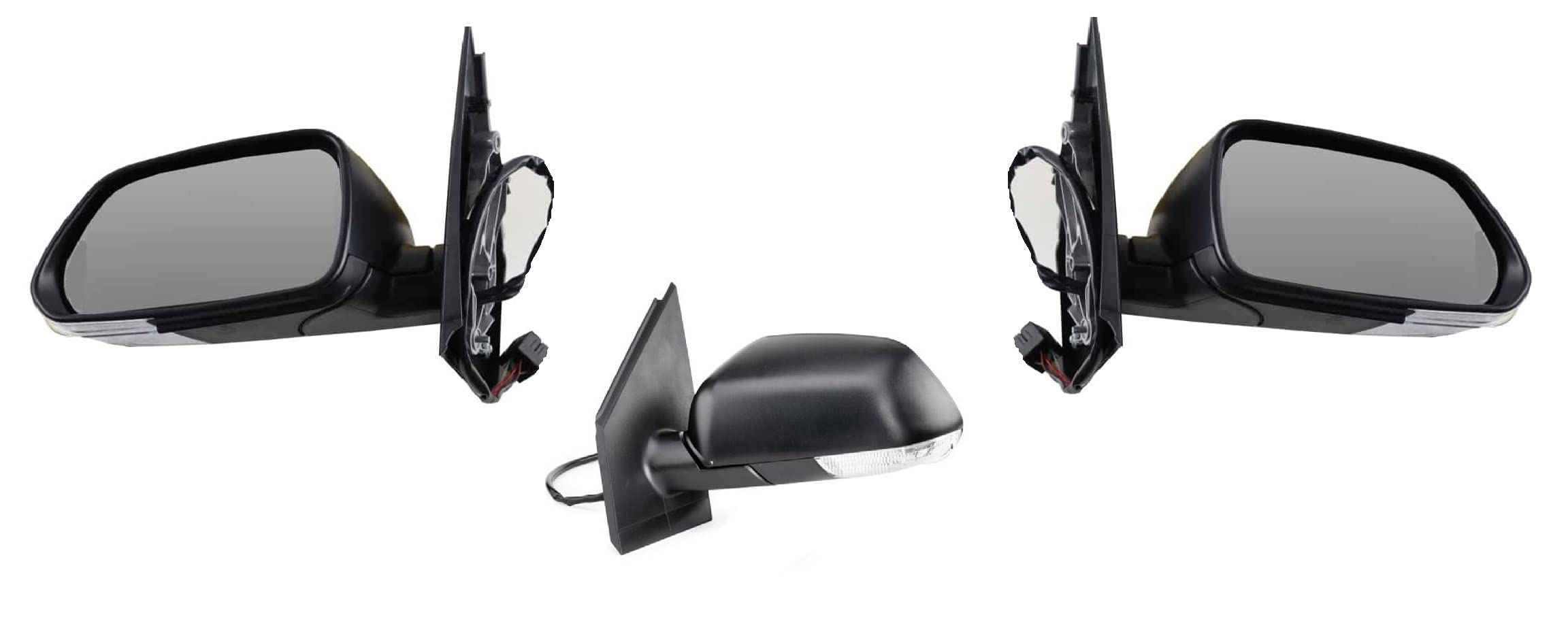 Set 2 Specchio Specchietto Retrovisore Esterno Destro e Sinistro Compatibile Per Polo 9N 9N1 da 2005 a 2009 Elettrico Termico Verniciabile Con Fanalino Freccia Indicatore di Direzione