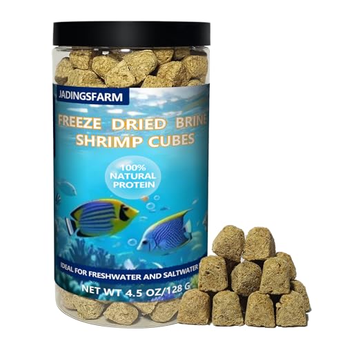 Freeze Dried Brine Shrimp Cubes 4.5 OZ, Brine Shrimp Freeze Dried Aquatic Foods for Tropical Fish Marine Fish and Aquatic Turtles.