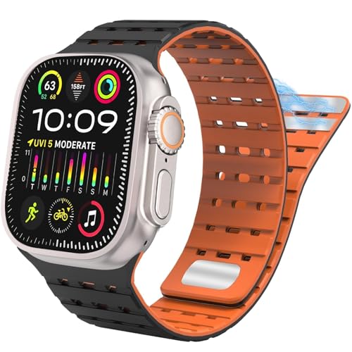 Bracelet magnétique premium en silicone pour montre série Ultra 2 9 8 7 texture soft touch
