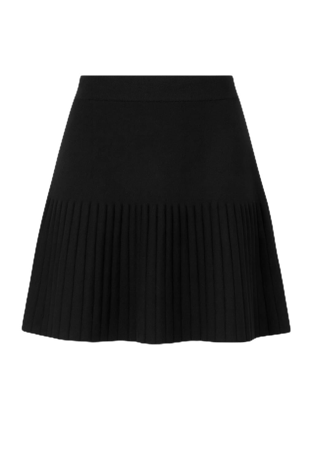 Yumi Women's Black Knitted Pleated Mini Skirt | Size: Large