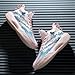 Men's High-Top Basketball Shoes with Wear-Resistant and Anti-Slip Soles Running Shoes with Graffiti Design Fashionable Sports Shoes Pink Blue Size 9