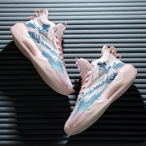 Image of Men's High-Top Basketball Shoes Anti-Slip and Wear-Resistant Soles Running Shoes Graffiti Design Fashionable Sports Shoes