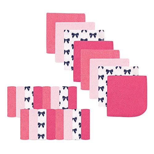 Image of Luvable Friends Unisex Baby Super Soft Bundle Washcloths, Bows, One Size