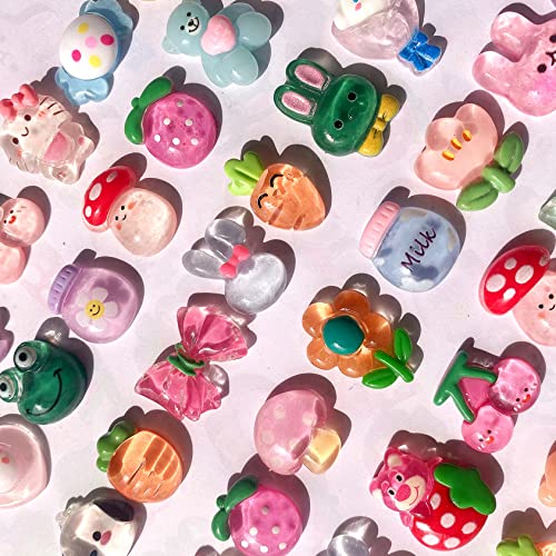 JINDUODUO 120 Pcs Random Slime Charms Bulk DIY Craft Making Making Kit, Resin Flat Back Slime Making Supplies for DIY Scrapbooking Crafts