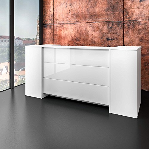 Empfangstheke Rezeption Empfangsstresen weiß 2,2 Meter Novum