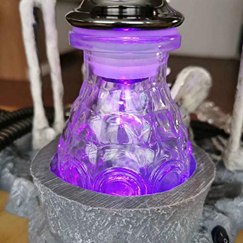 Caige Moderne LED-Huka-Set, 22,4-Zoll-Skelett-Form Harz Shisha 2 Schlauch, Circulation Filtration für Home Bar KTV… – Bild 4