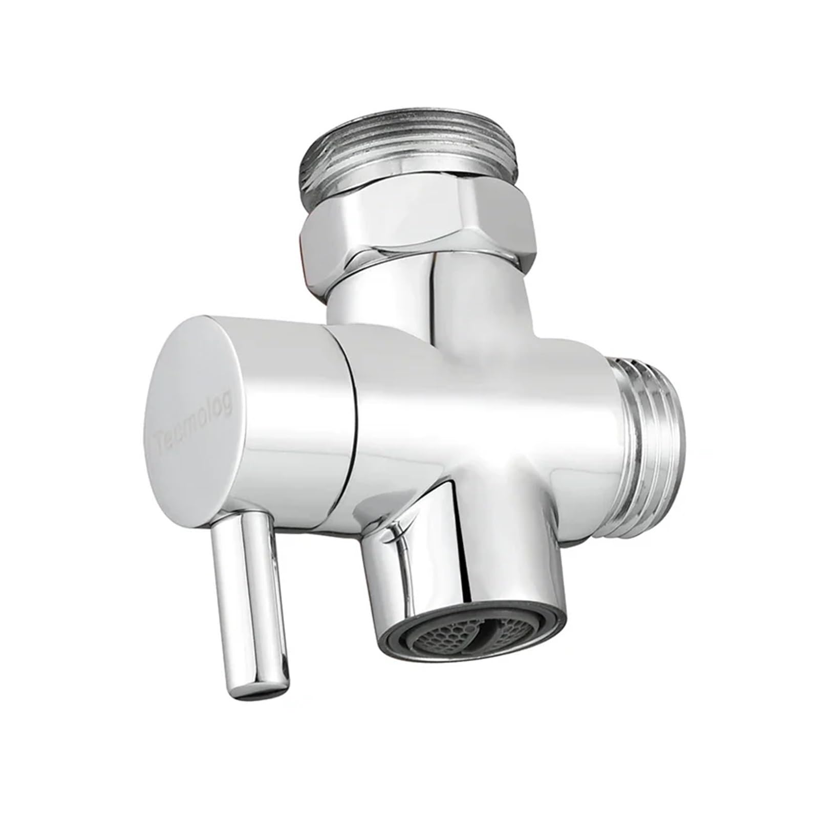Hose Splitter Brass Faucet Diverter Valve Kitchen Sink Splitter with Aerator Hose Connector M22 to M24 for Bathroom(Chrome)