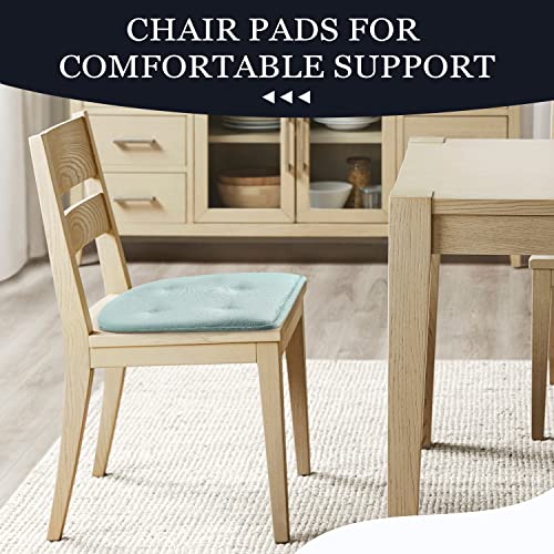 Basic Beyond Chair Cushions For Dining Chairs 6 Pack, Memory Foam Chair Cushion With Non Slip Backing, 17X16 Inches Kitchen Chair Pads(Scuba Green) #TOP6