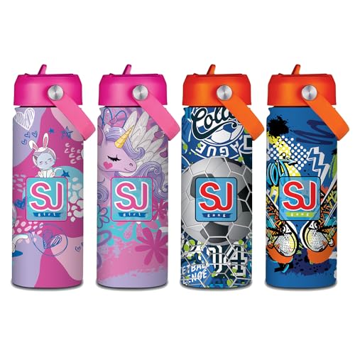 Sj Gang Borraccia Termica 500 Ml Con Cannuccia