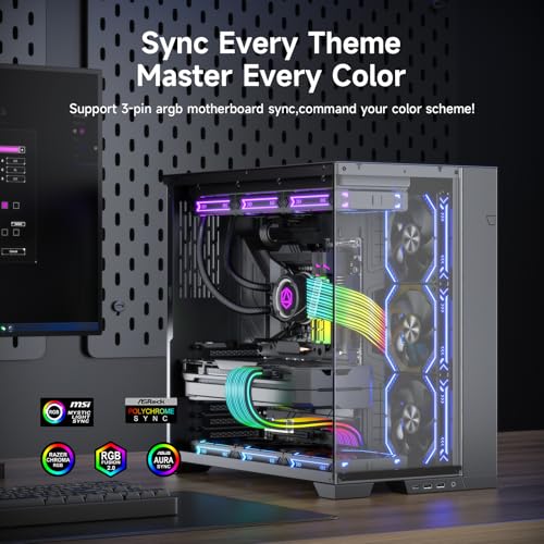 Image of Sirlyr RGB PC Cables,Strimmer 3 * 8 pin PSU Extension Cable,5V 3Pin Sync ARGB,for Graphic Card Power Supply,Computer Case Decoration Black Style