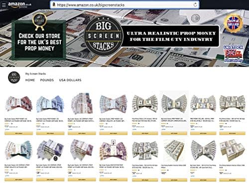NEW EDITION PROP MONEY UK POUNDS GBP BANK 100 20 NOTES Extra Bank Strap - Authentic Film Edition - Movies Play Fake Cash Casino Photo Booth Props (ONE STACK)