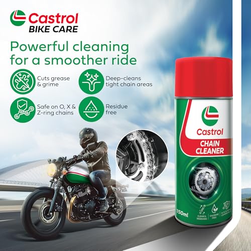Image of Castrol Chain Cleaner for Bikes (150ML) | Instantly Breaks Down Oil, Grease & Dirt | Deep Cleaning for Maximum Performance | Prepares Chains for Lubrication | Safe for All Chain Types