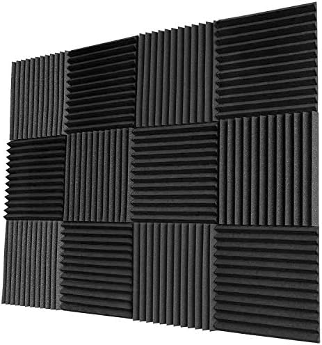 24 Pack- Studio Acoustic Foam Sound Absorption Proofing Panel Wedge 1" x 12" x 12"