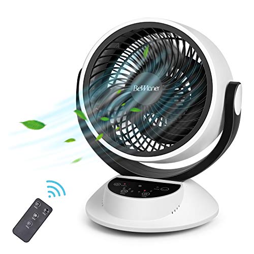 Ventilador de Mesa, Ventilador Silencioso, Ventilador Turbo, Potente Circulación de Corriente de Aire, Pantalla Táctil LCD, Control Remoto, Sincronización 1-7 Horas, 3 Velocidades, Fácil de Operar