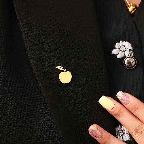 Image of Stainless Steel Dainty Apple Men Brooch Lapel Pins Women Clasp Clips