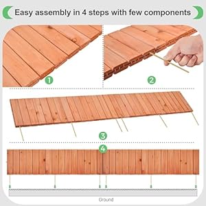 Yaheetech Wood Garden Fence,6pcs Outdoor Wooden Landscape Edging Flexible No Dig Decorative Border for Spring Yard Patio Pathway Courtyard Maintenance,Brown-178in Yaheetech Wood Garden Fence6pcs Outdoor Wooden Landscape Edging Flexible No Dig Decorative Border for Spring Yard Patio Pathway Courtyard MaintenanceBrown 178in