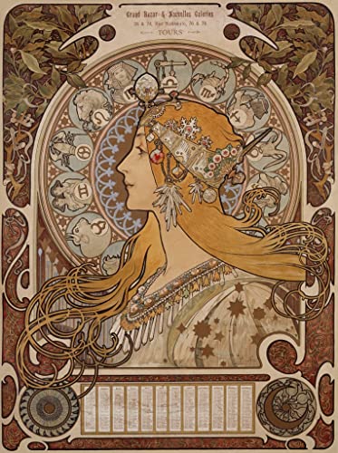 Peinture Murale d'Art Absinthe de Mucha pour Salon Chic et Décoration Bohème