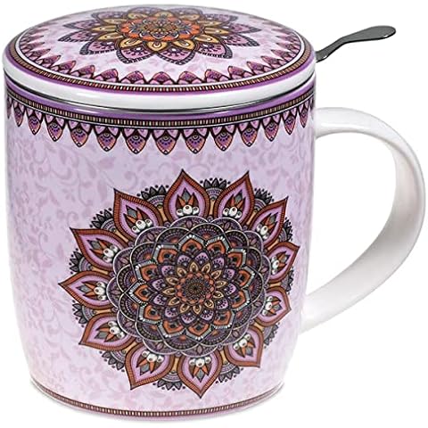 Caja de Regalo con Juego de Taza de té con Tapa y Infusor de té Cover
