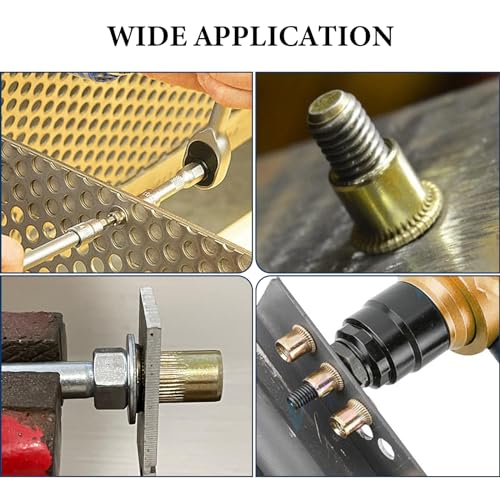 Vifmy RN-002 Sae Rivet Nut Assortment Kit(240Pcs),#6-32#8-32#10-24 1/4"-20 5/16"-18 3/8"-16 Unc Rivnut Threaded Insert Nut Set,Zinc Plated Finish Carbon Steel Nutsert thumb #7