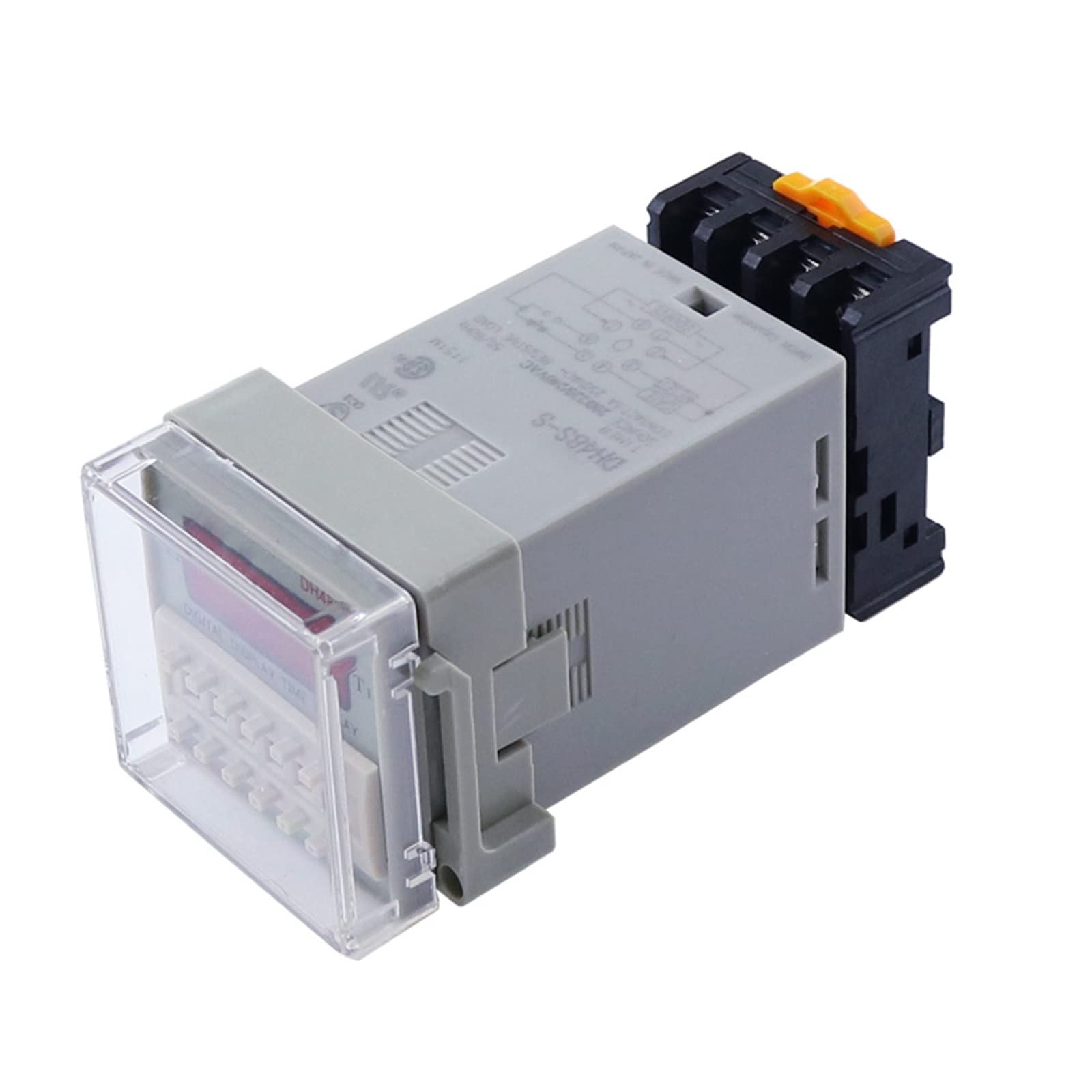 Relè temporizzato DH48S-S Relè temporizzato Digitale con Ritardo 0,1S-99H Ore Relè temporizzato Digitale 12V 24V 110V 220V con Base Presa Inclusa