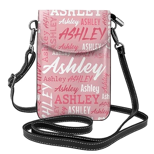 Custom Crossbody Phone Purse with Name, Personalized Name PU Leather Handbag, Customized Phone Bag Gift for Women2