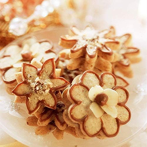 Keepaty Spring Mini Cookie Cutters Leaf Rose Petal Teardrop Flower Shapes Metal Biscuit Cutter Cake Tool Sugar Craft DIY Mould Model Set of 16