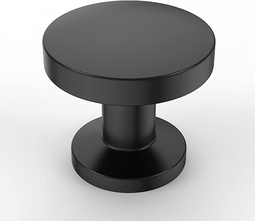 Asidrama Paquete de 20 pomos de zinc para gabinete de cocina, color negro mate, pomos de gabinete de cocina, pomos de zinc para cajones y aparadores