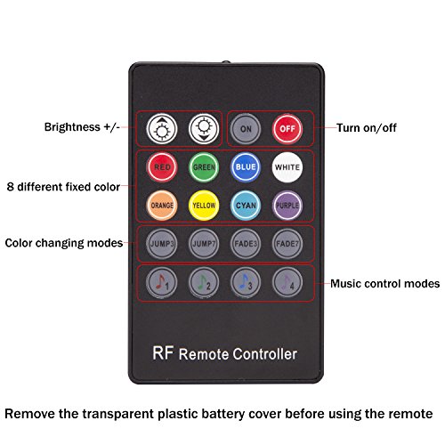 ANSCHE Car Interior Lights, 72 LEDs Under Dash LED 12V RGB Floor Strip Lights Music Changing Wireless RF Remote Control Decorative Atmosphere Ambient Lighting Kits Sound Sensitive,Car Charger Included - Thumbnail 6