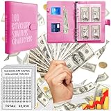 100 Umschläge, einfache und lustige Möglichkeit, 5.050 $ zu sparen, Budget-Binder, Sparbuch, Sparbuch, Sparbuch, Budget-Planer-Buch, zum Sparen von Geld (Rosarot)