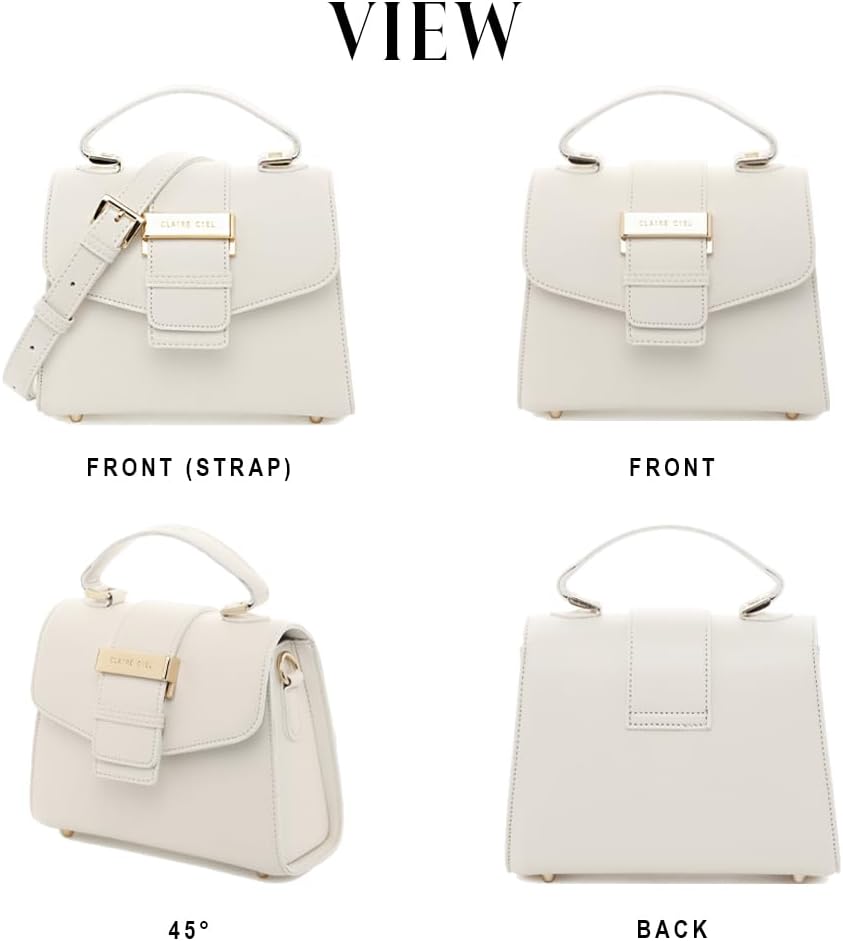 Mer Bag – Women’s Top Handle Handbag, Crossbody Shoulder Bag with Gold Detail, Matte Leather K-Fashion